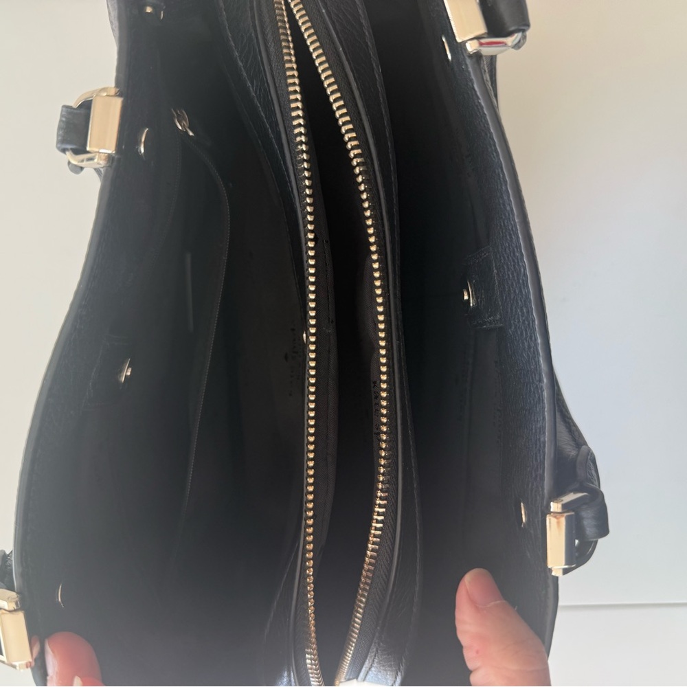 kate spade Black Pebbled Leather Satchel with Gold Hardware - Picture 3 of 4